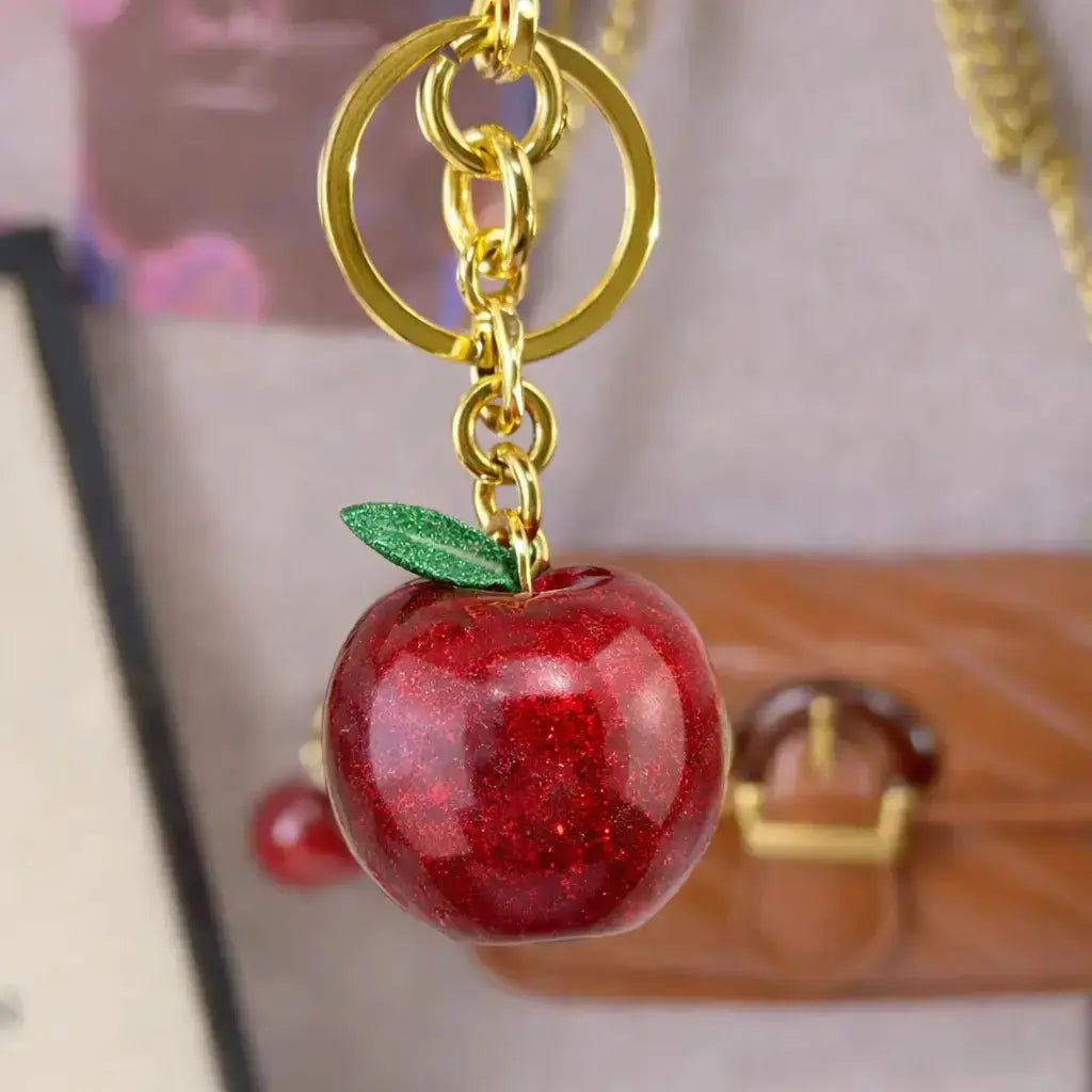 Apple Keychain Bag Charm for Handbags | Cute Charm for Women