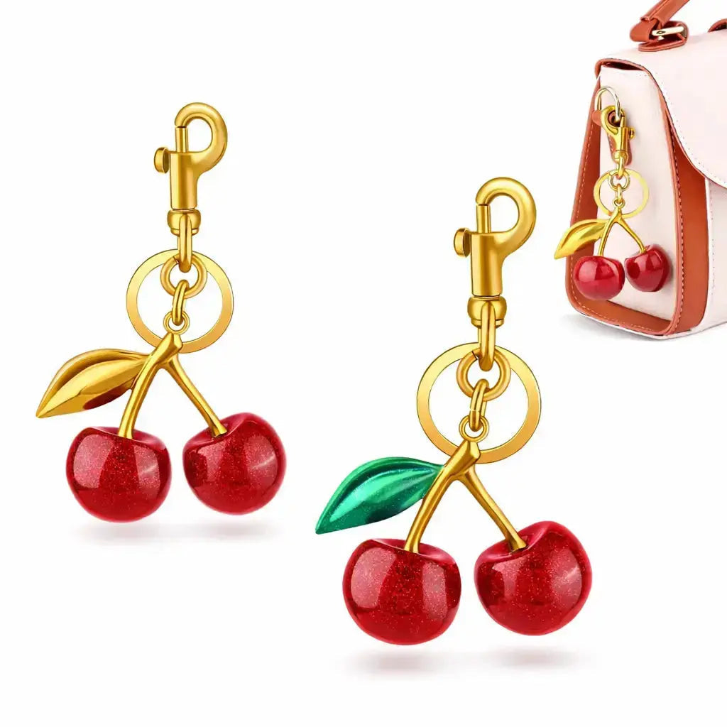 Cherry Purse Charm Keychain for Handbags – Cute Cherry Purse Charm & Strawberry Keychain Gift for Women
