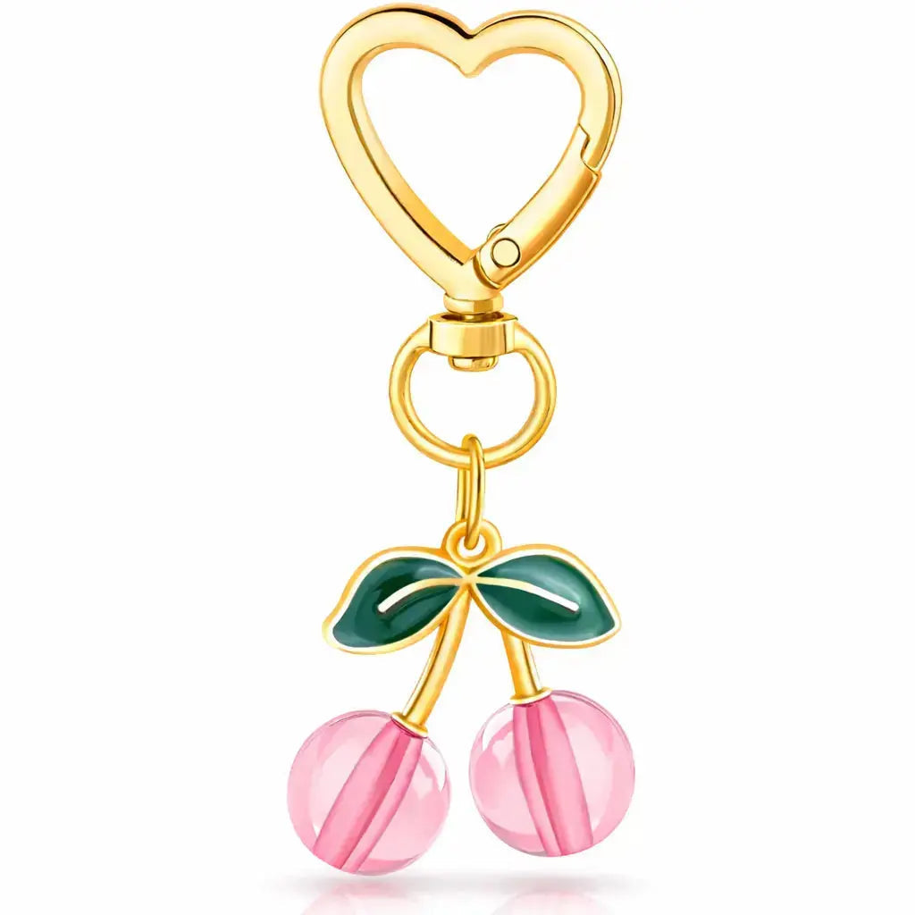 Cherry Purse Charm Keychain for Handbags – Cute Cherry Purse Charm & Strawberry Keychain Gift for Women