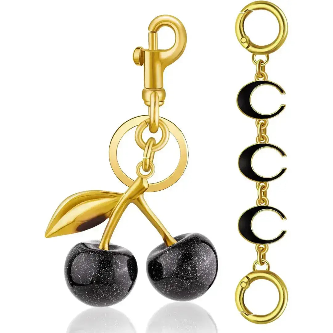 Cherry Purse Charm Keychain for Handbags – Cute Cherry Purse Charm & Strawberry Keychain Gift for Women