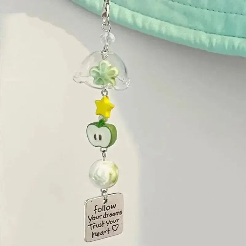 Fruit Keychain Charm – Cute Apple & Watermelon Y2K Bag Charm for Women