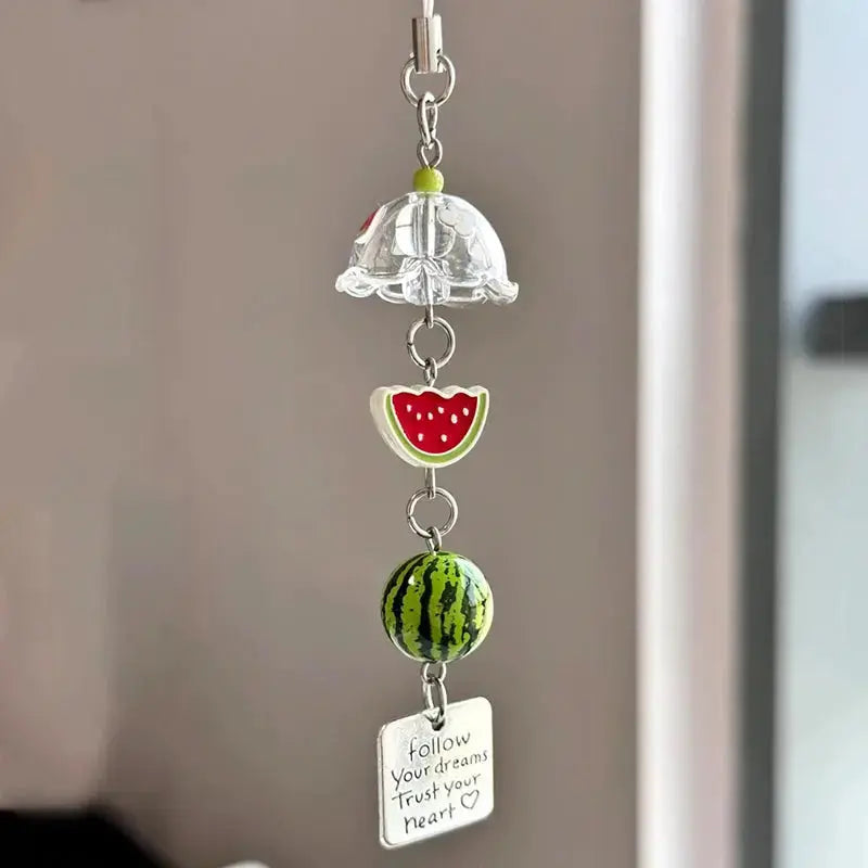 Fruit Keychain Charm – Cute Apple & Watermelon Y2K Bag Charm for Women