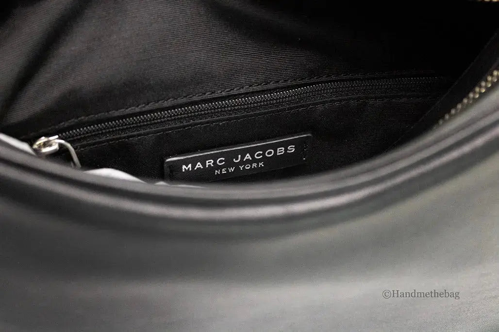 Marc Jacobs Black Leather Hobo Bag – Small Designer Shoulder Bag