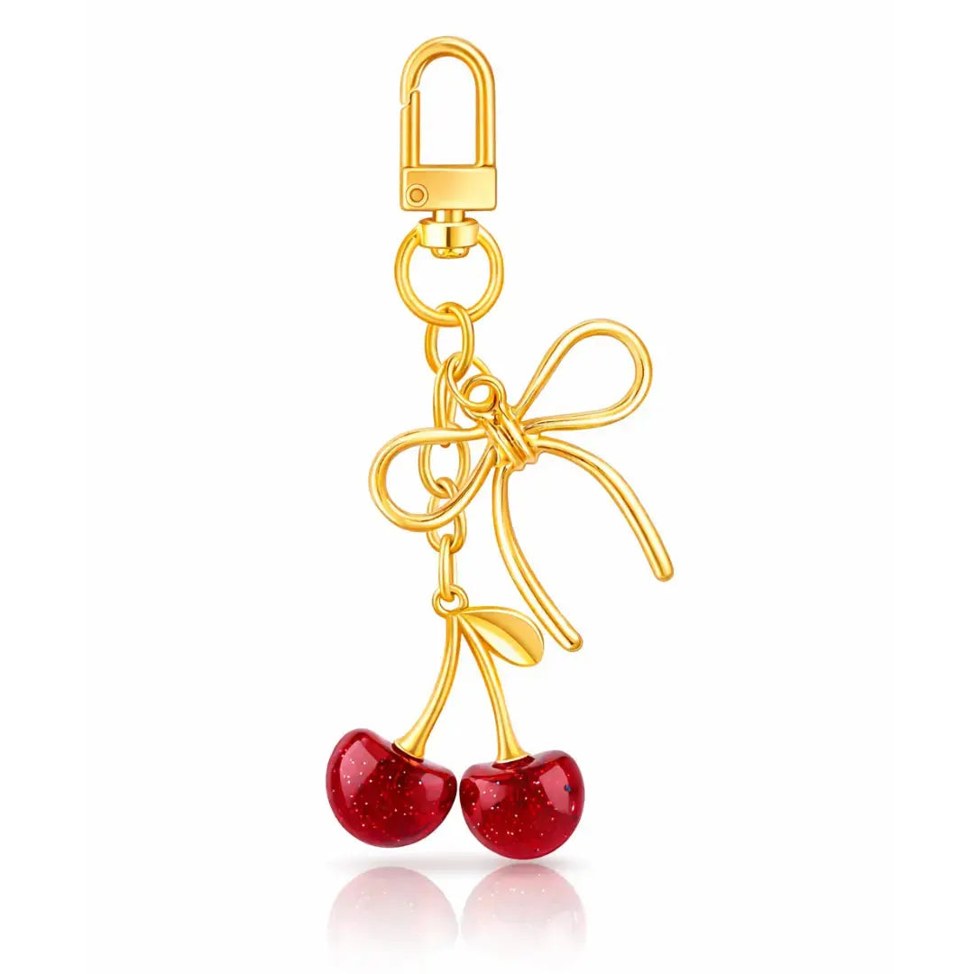 Cherry Purse Charm Keychain for Handbags – Cute Cherry Purse Charm & Strawberry Keychain Gift for Women
