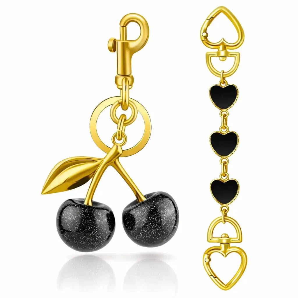 Cherry Purse Charm Keychain for Handbags – Cute Cherry Purse Charm & Strawberry Keychain Gift for Women
