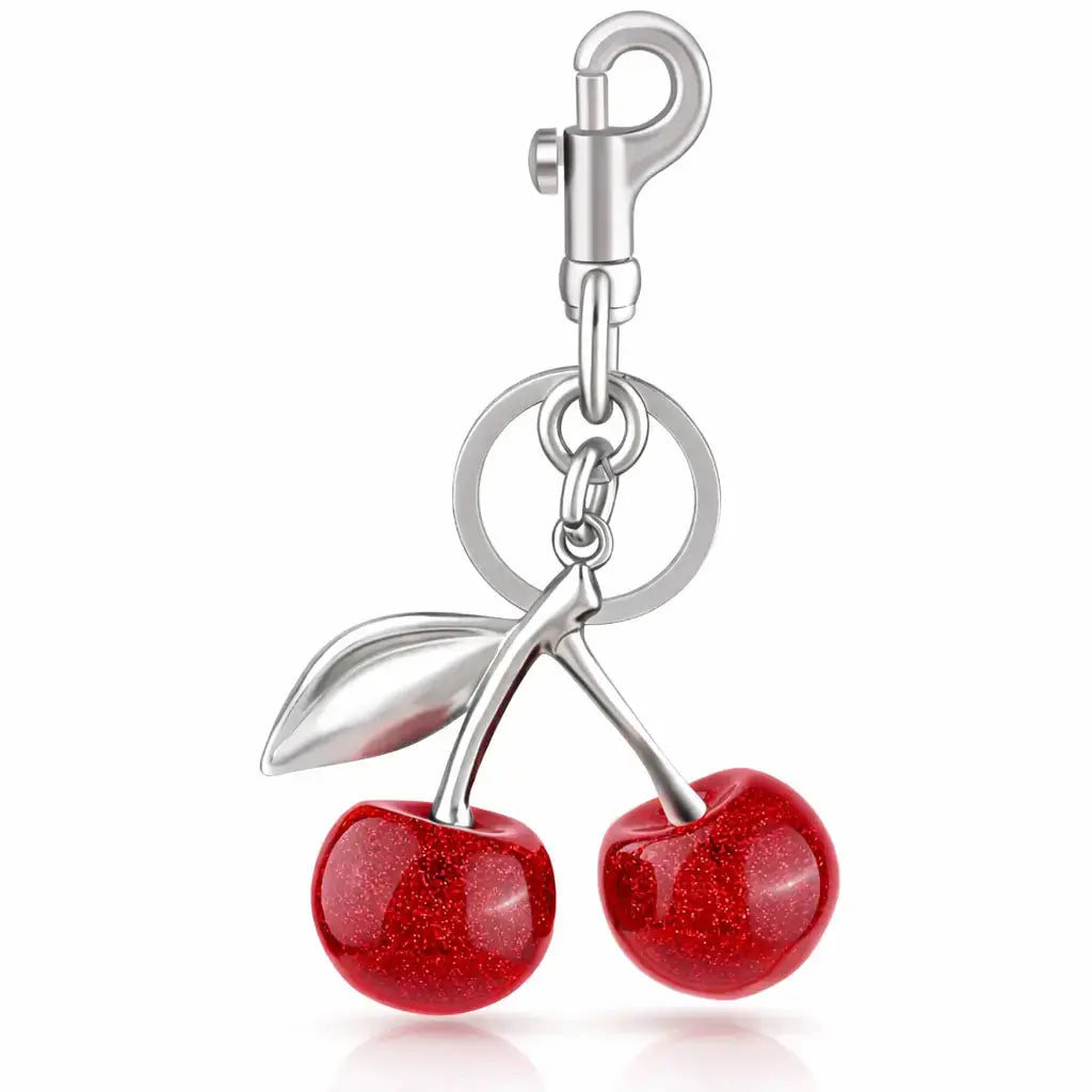 Cherry Purse Charm Keychain for Handbags – Cute Cherry Purse Charm & Strawberry Keychain Gift for Women