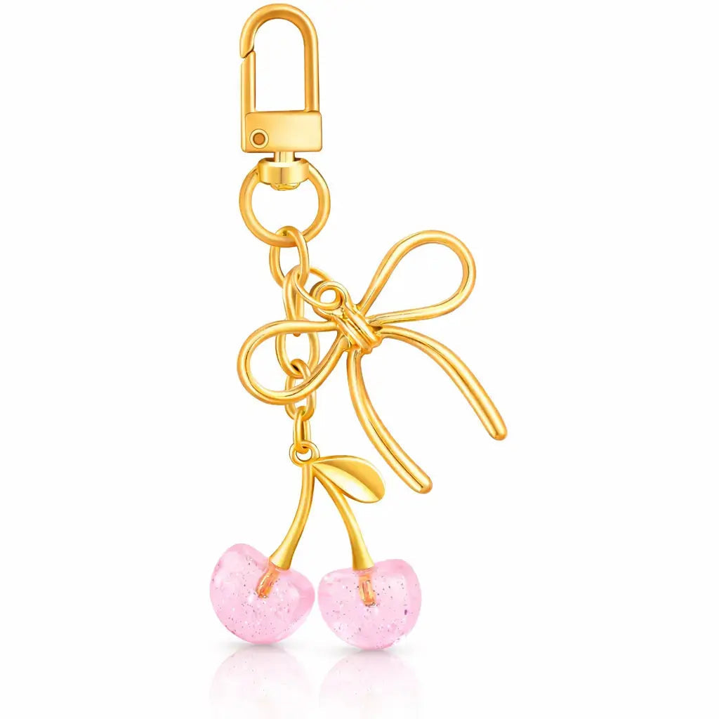 Cherry Purse Charm Keychain for Handbags – Cute Cherry Purse Charm & Strawberry Keychain Gift for Women