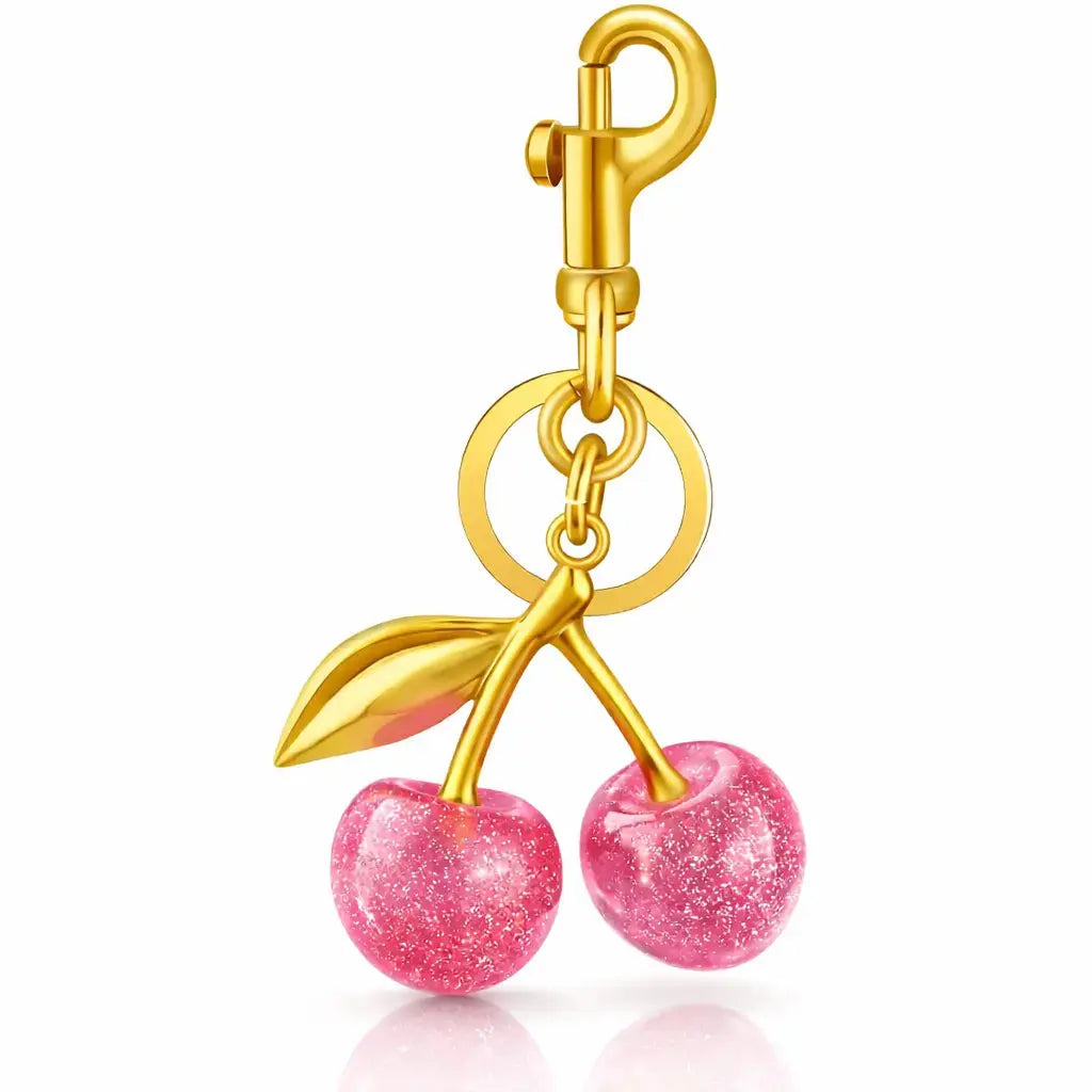 Cherry Purse Charm Keychain for Handbags – Cute Cherry Purse Charm & Strawberry Keychain Gift for Women