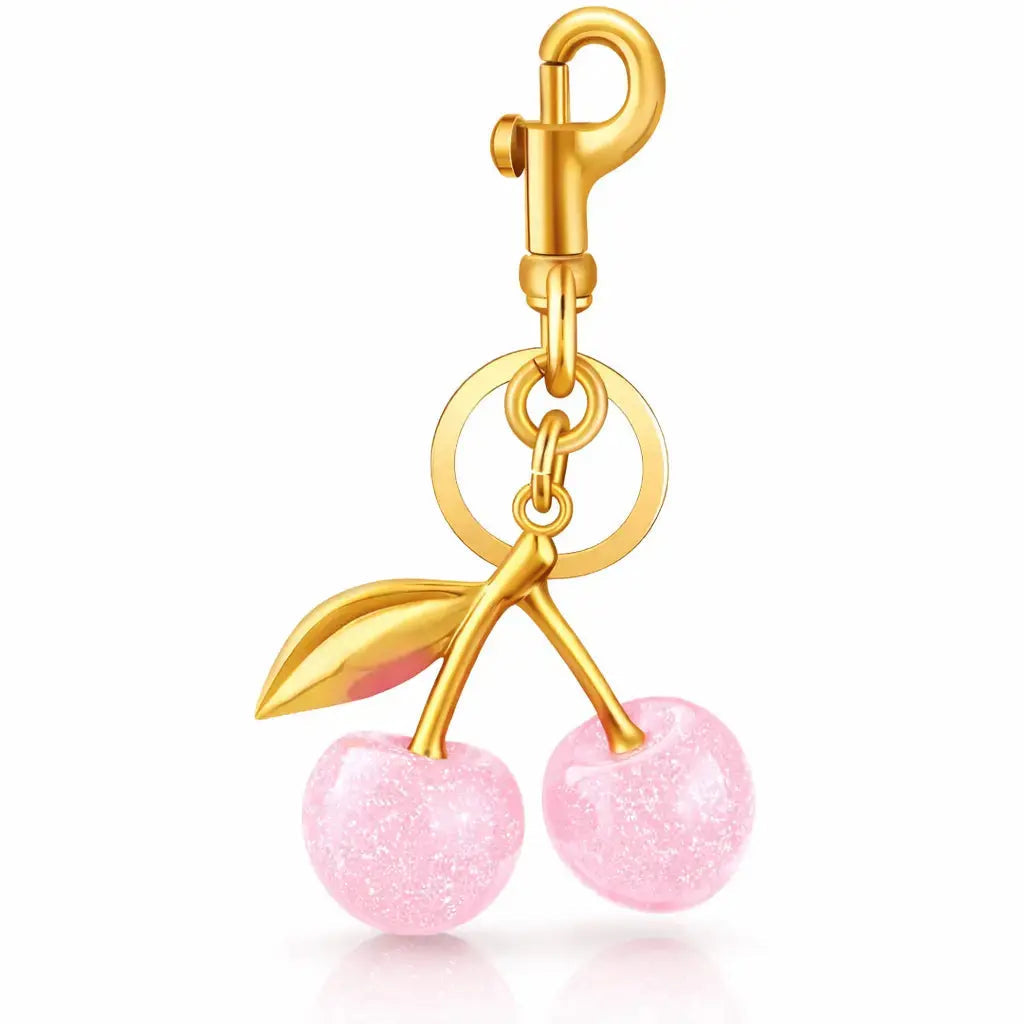 Cherry Purse Charm Keychain for Handbags – Cute Cherry Purse Charm & Strawberry Keychain Gift for Women