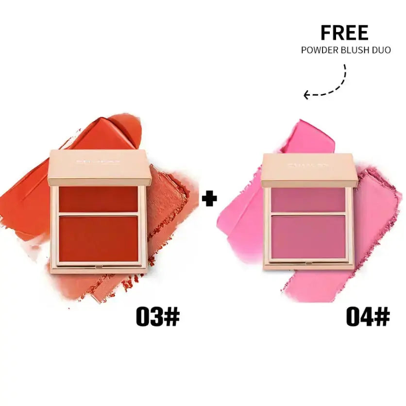 PHOFAY Cream and Powder Blush – Buildable Blush Duo for Radiant Glow
