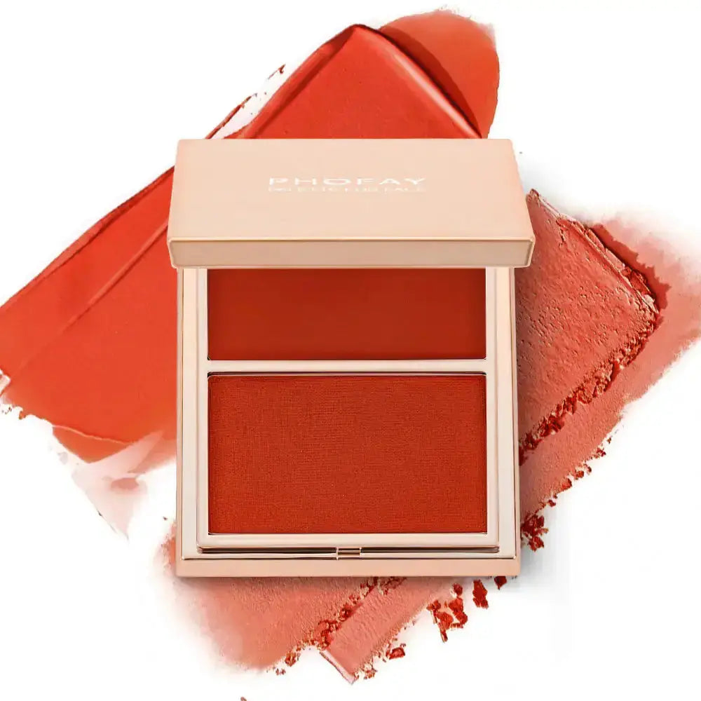 PHOFAY Cream and Powder Blush – Buildable Blush Duo for Radiant Glow