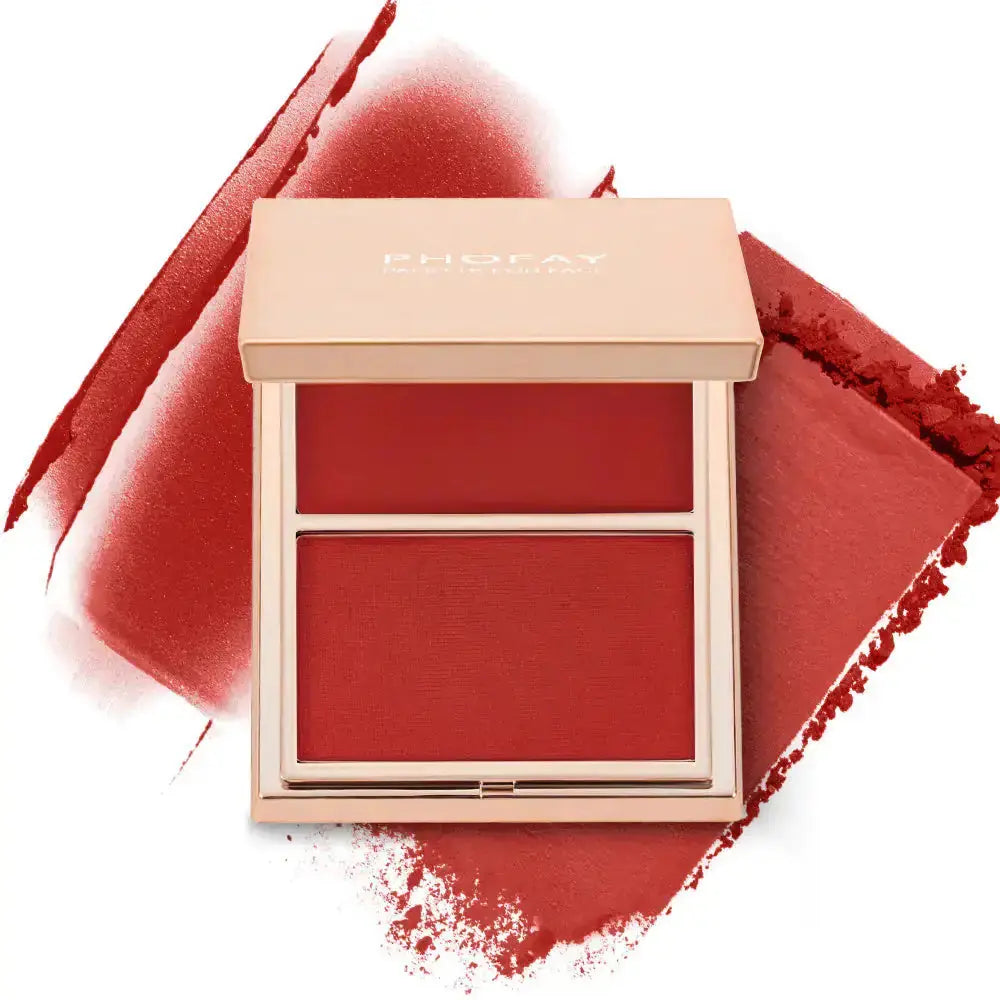 PHOFAY Cream and Powder Blush – Buildable Blush Duo for Radiant Glow