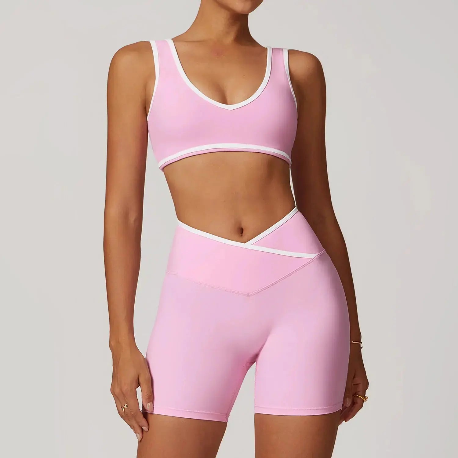 Seamless Yoga Set – Flairé™ Cross High Waist Workout Set