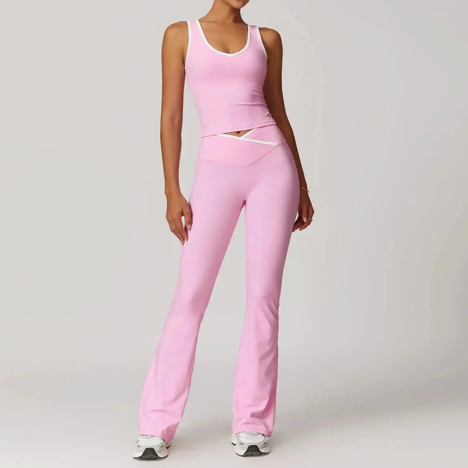 Seamless Yoga Set – Flairé™ Cross High Waist Workout Set
