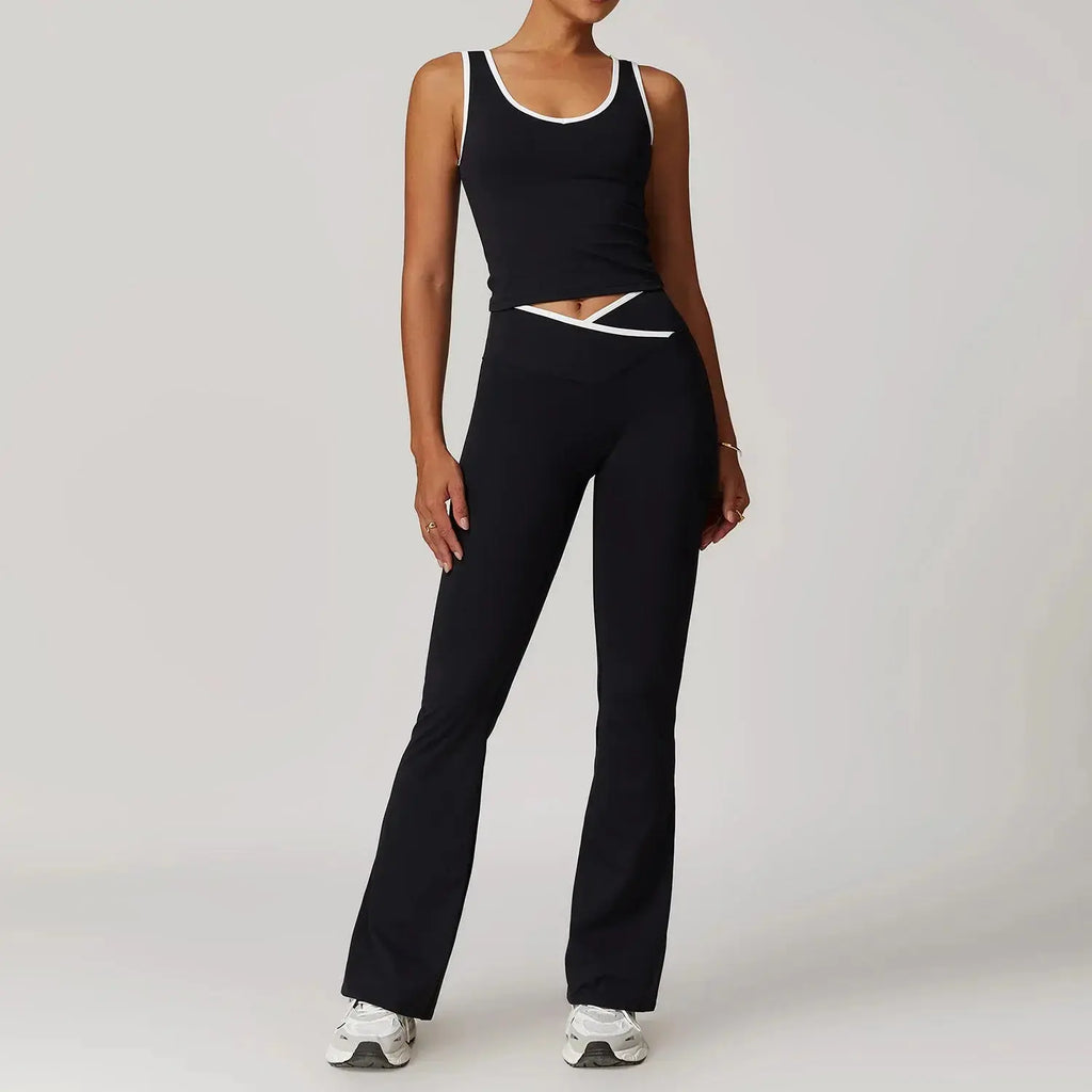 Seamless Yoga Set – Flairé™ Cross High Waist Workout Set