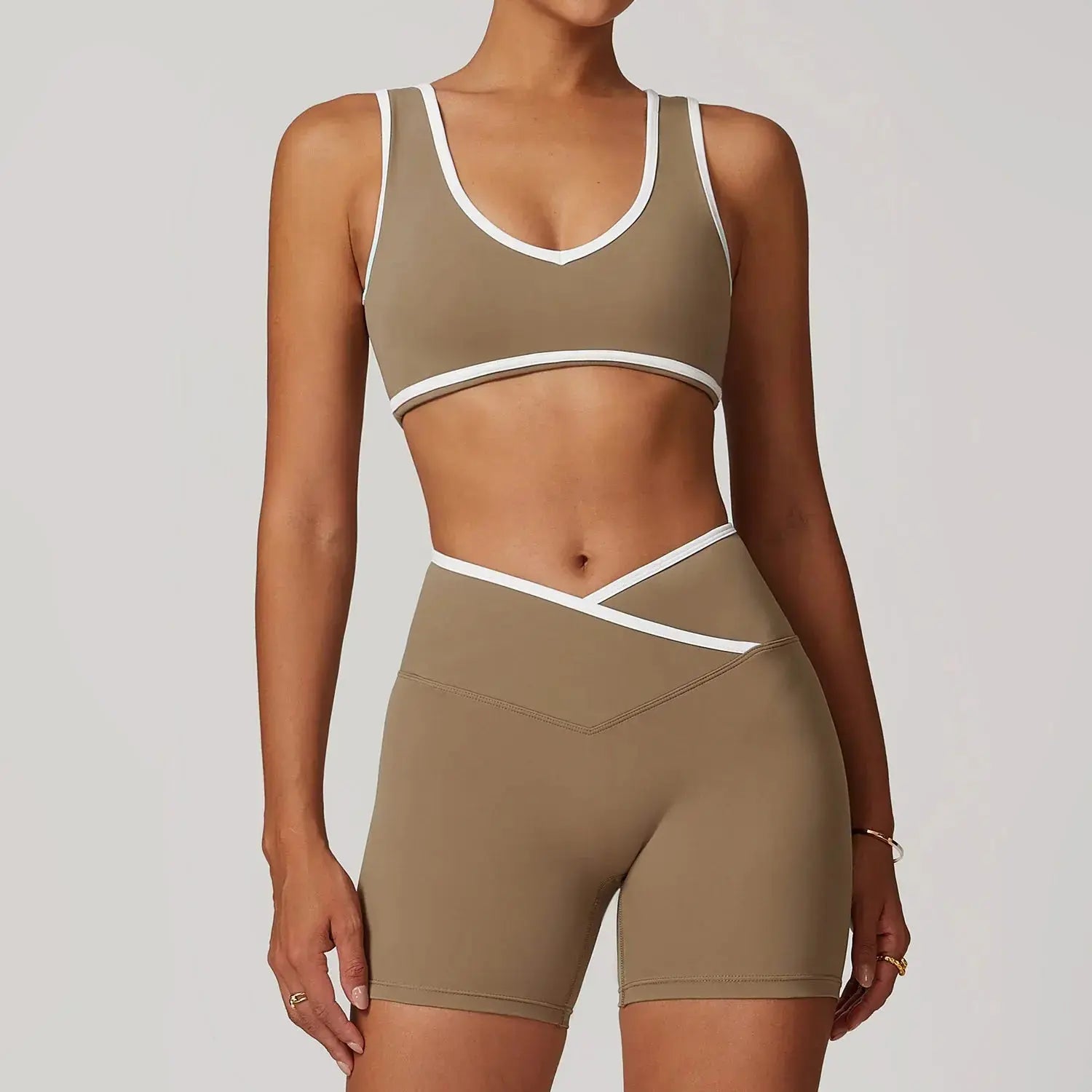 Seamless Yoga Set – Flairé™ Cross High Waist Workout Set