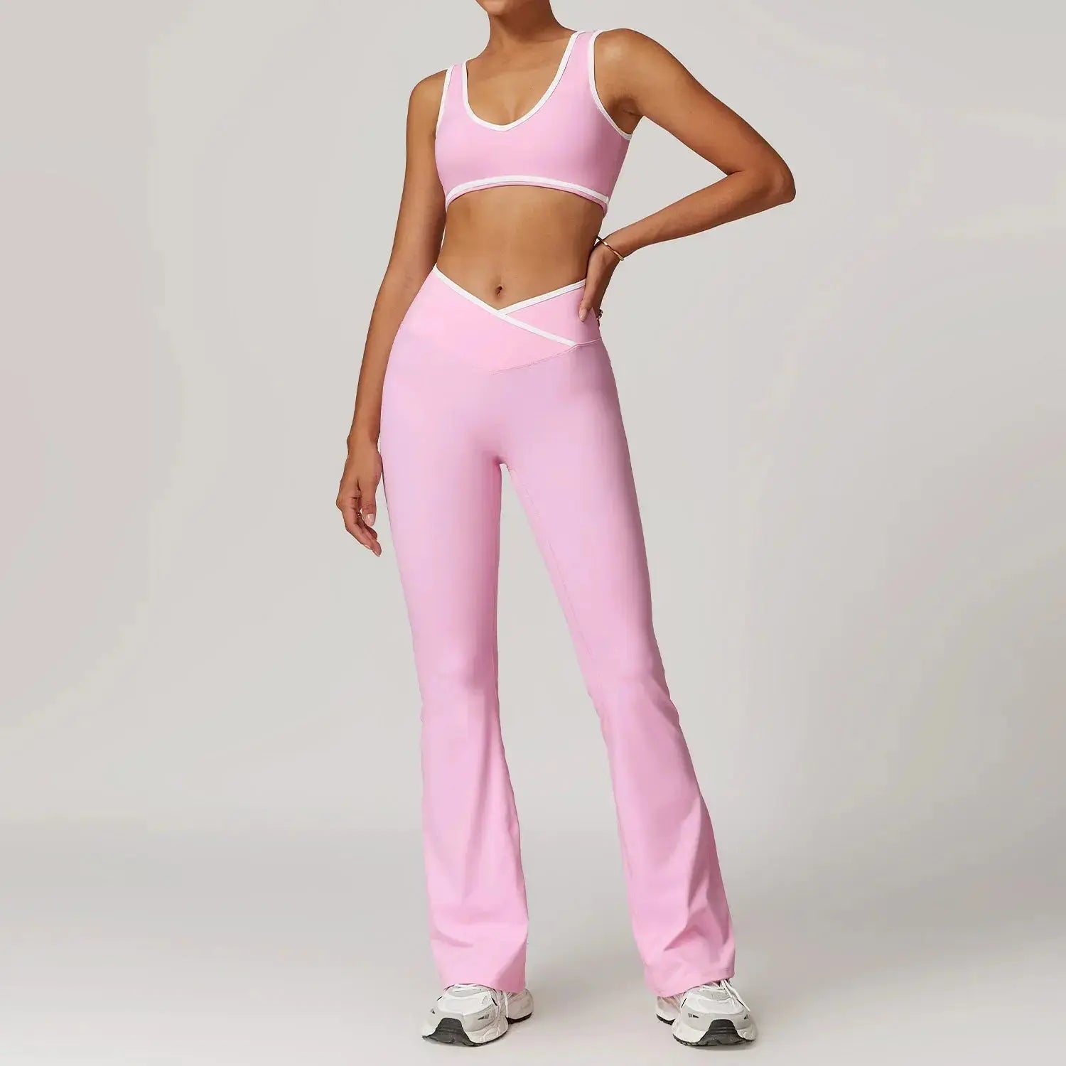 Seamless Yoga Set – Flairé™ Cross High Waist Workout Set