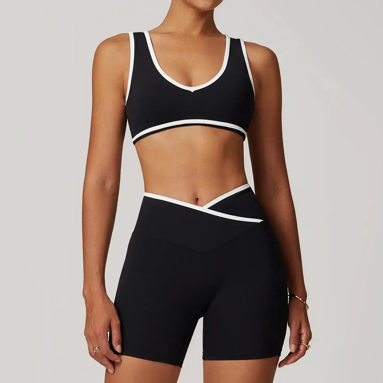 Seamless Yoga Set – Flairé™ Cross High Waist Workout Set