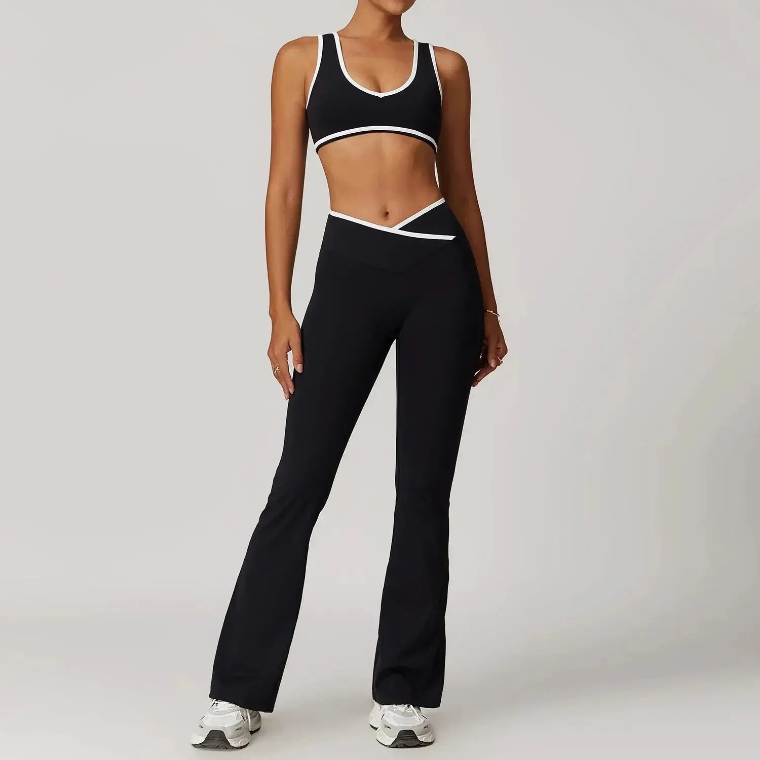 Seamless Yoga Set – Flairé™ Cross High Waist Workout Set
