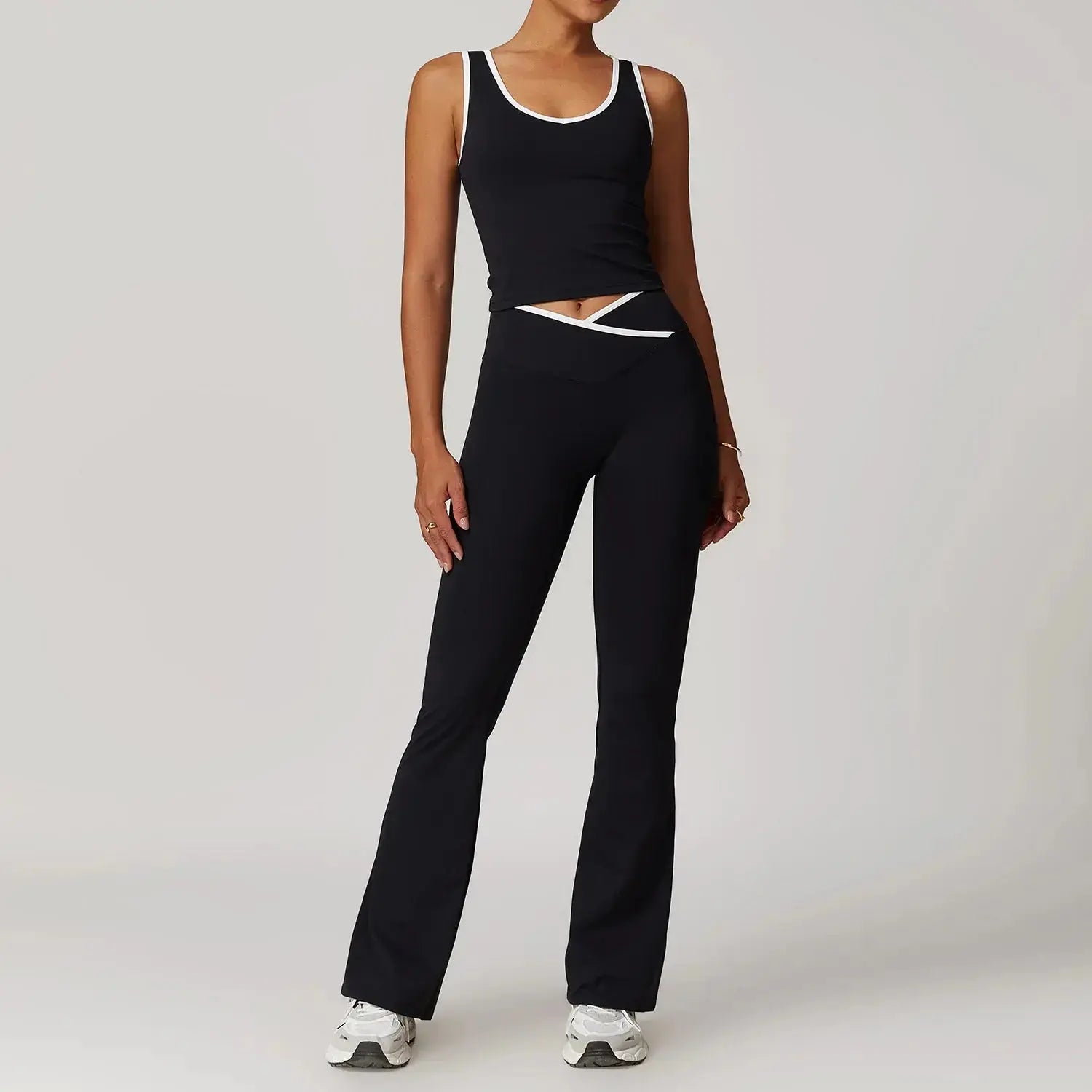 Seamless Yoga Set – Flairé™ Cross High Waist Workout Set