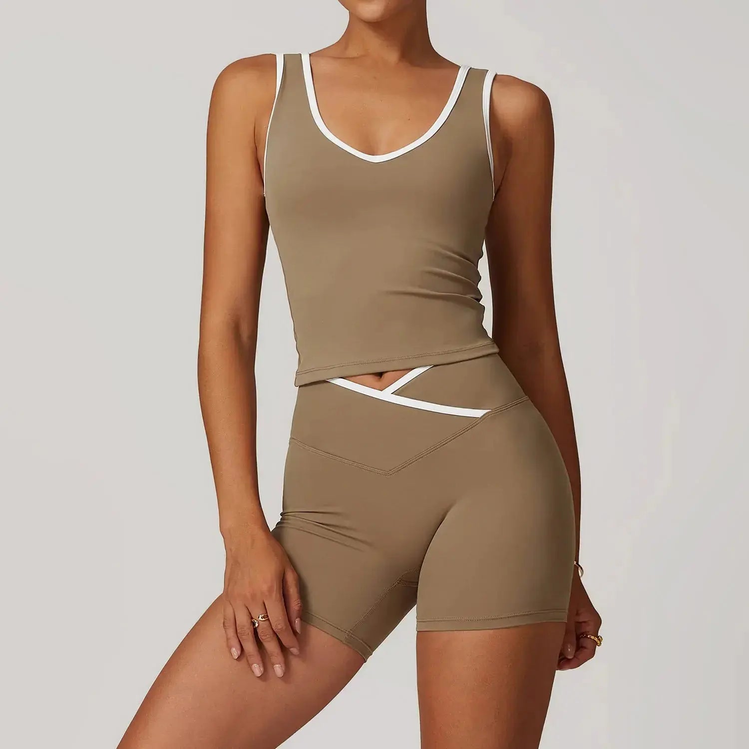 Seamless Yoga Set – Flairé™ Cross High Waist Workout Set
