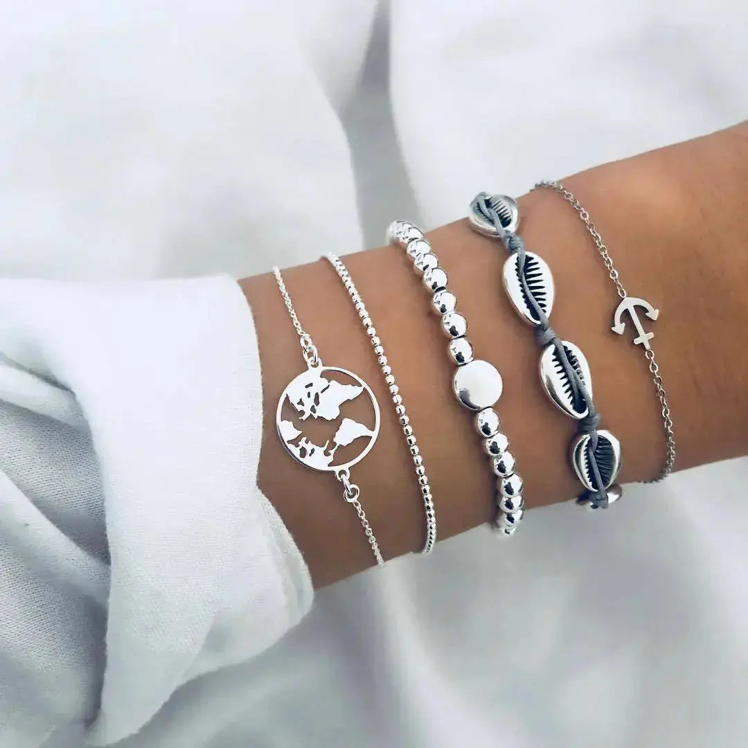 Beaded Chain Bracelet Set for Women