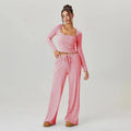 Flaire™ Stripe Lounge Set Women – Square Neck Two Piece Outfit