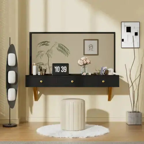 Floating Shelf With Drawer, Multi-Purpose Wall-Mounted Vanity Table, Mounted Desk, Floating Table For Bedroom