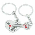 Couple Heart Keychain Set – Matching Love Keyrings for Boyfriend & Girlfriend