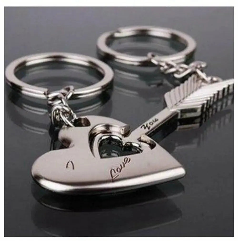Couple Heart Keychain Set – Matching Love Keyrings for Boyfriend & Girlfriend