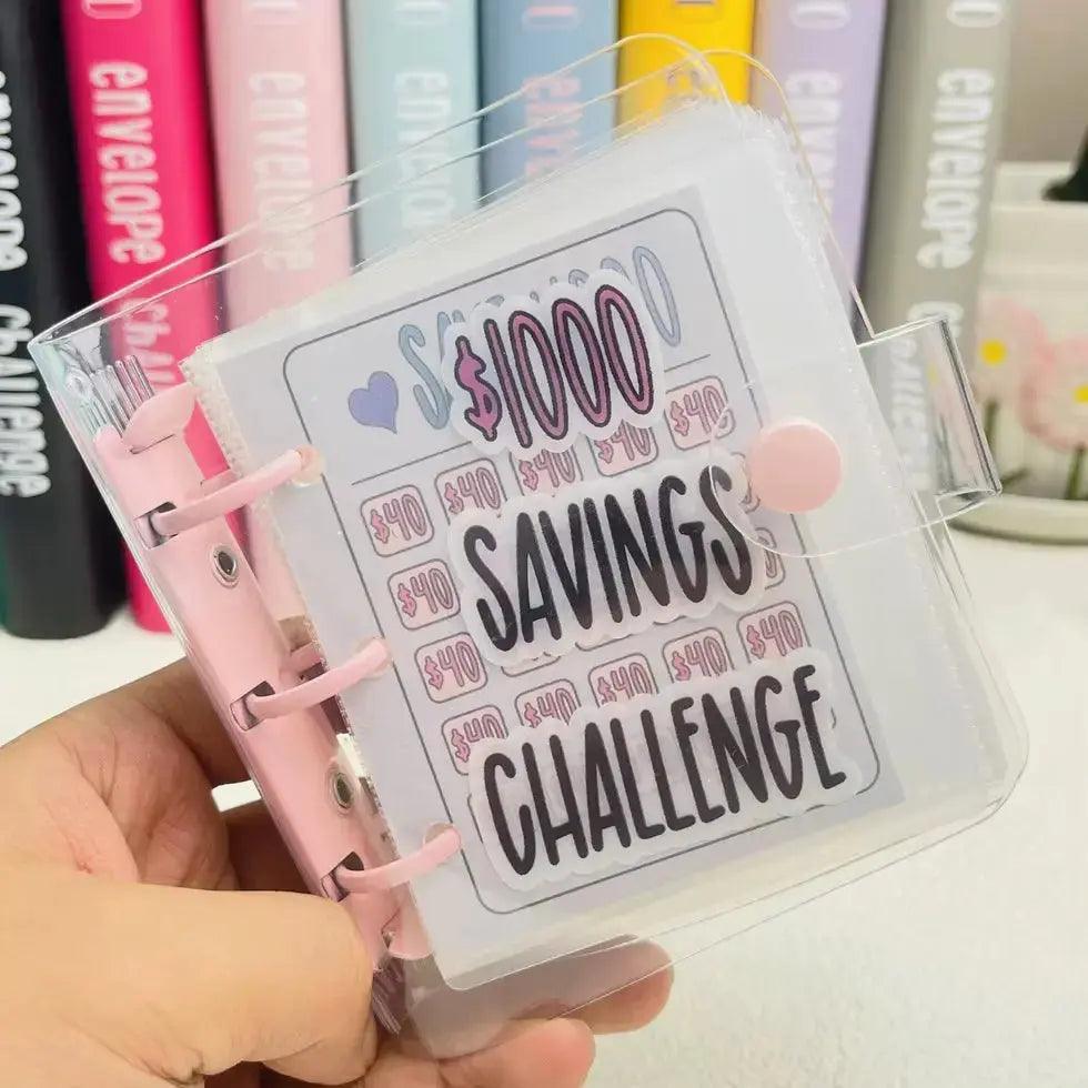 1000 Savings Challenge Binder – Cash Envelope Money Saving Planner