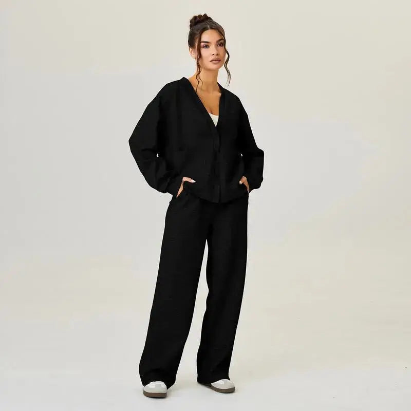 LÁVINE™ Oversized Loungewear Set – Cozy Cardigan & Pants